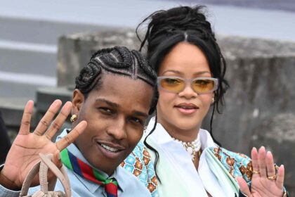Rihanna & A$AP Rocky during Paris Fashion Week 2026