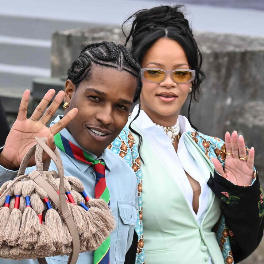 Rihanna & A$AP Rocky during Paris Fashion Week 2026