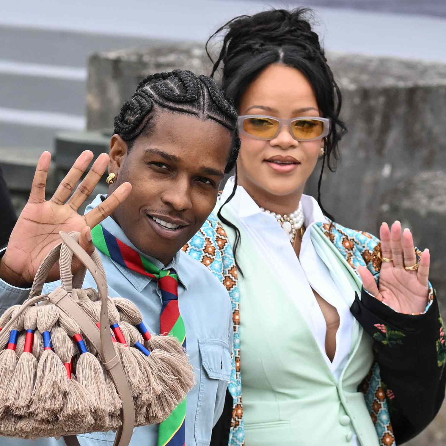 Rihanna & A$AP Rocky during Paris Fashion Week 2026